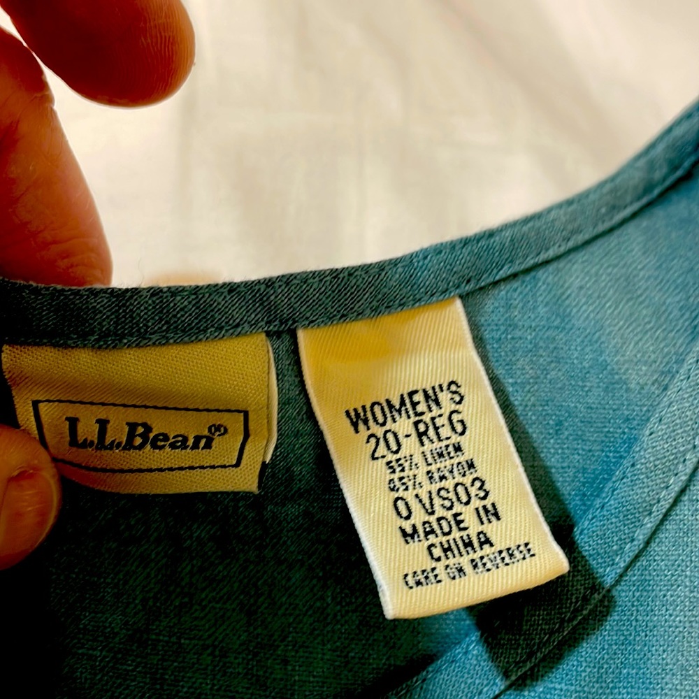 Llbean linen dress size 20